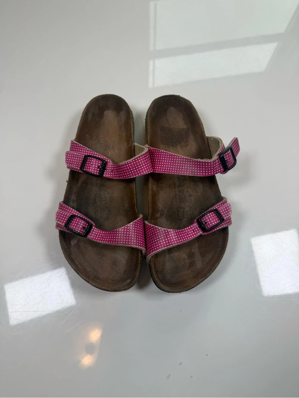 Birkies by Birkenstock Pink Polka Dot Sandals